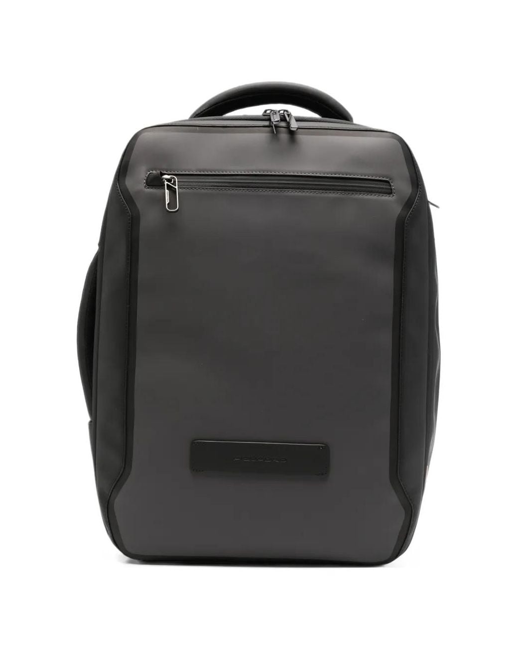 Piquadro Gray Logo-Plaque Zip-Fastening Backpack