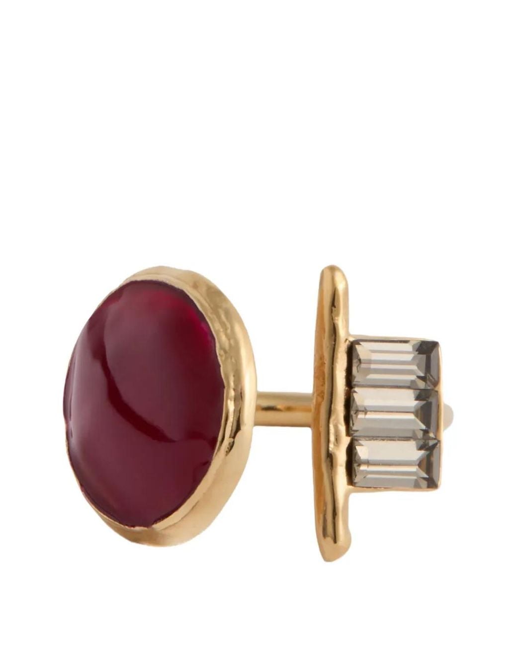 LaDoubleJ Purple 24K Plate And Enamel Shen Loop Ring