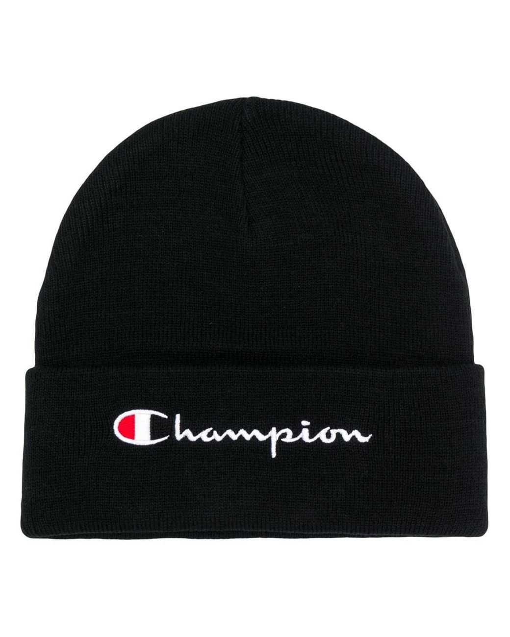 Champion Synthetic Beanie Cap Black 