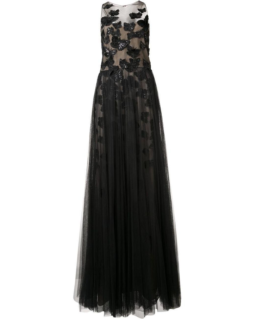 Marchesa notte black hotsell butterfly tea dress