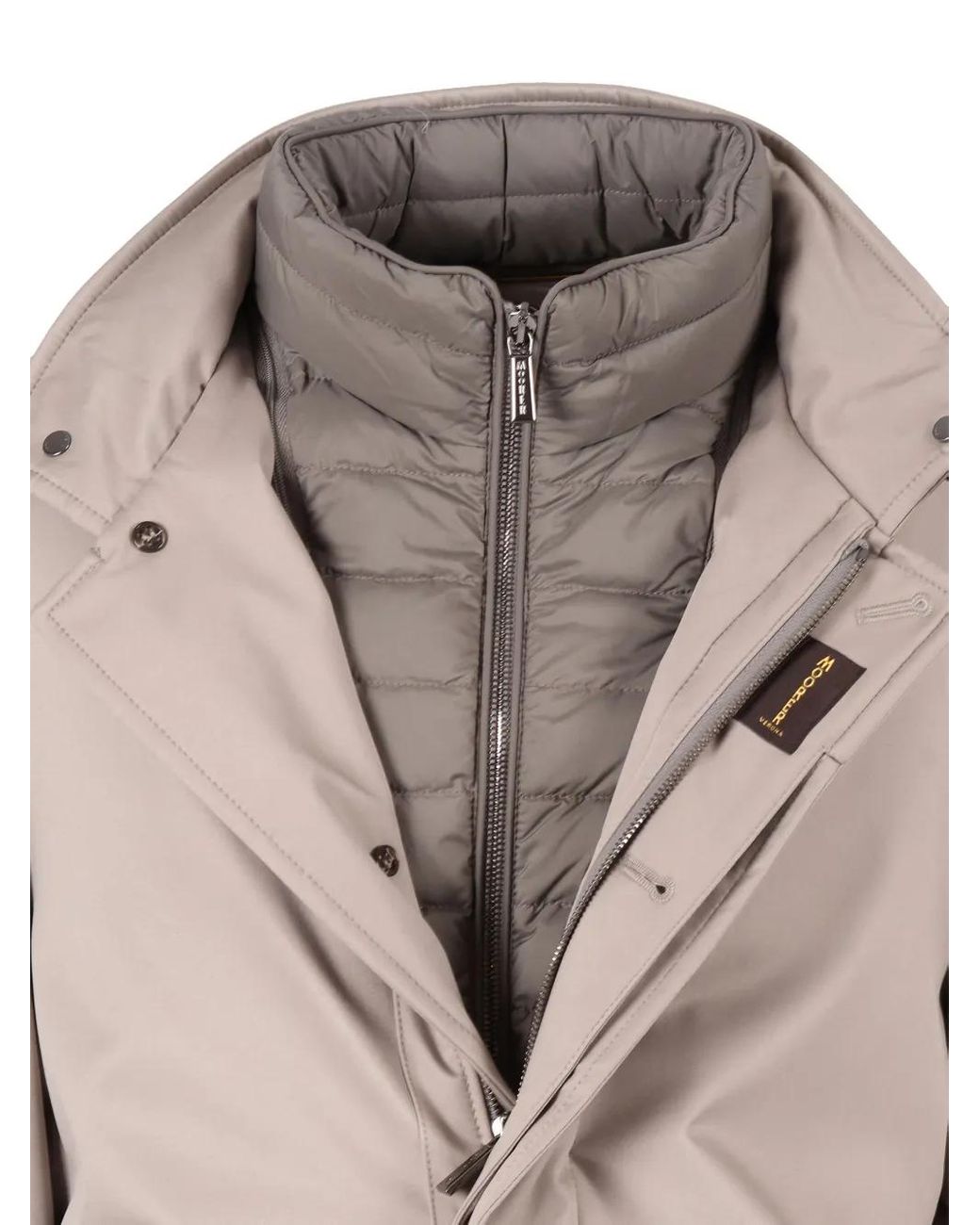 Moorer Natural Buttoned Single-Breasted Padded Jacket for men