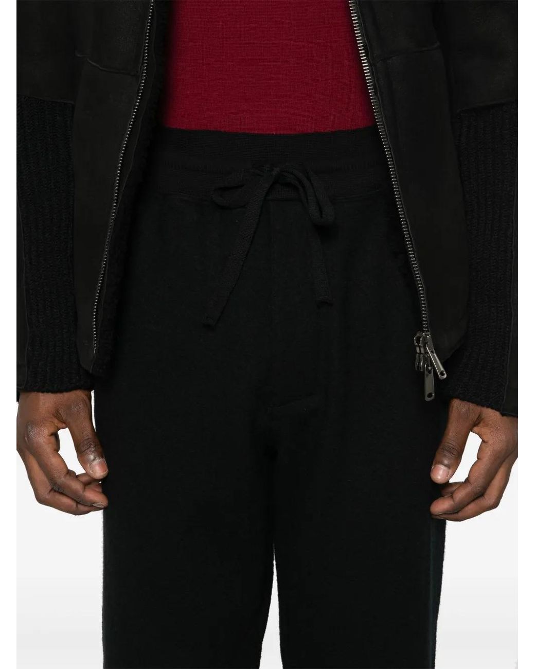 Transit Black Fleece Track Pants for men