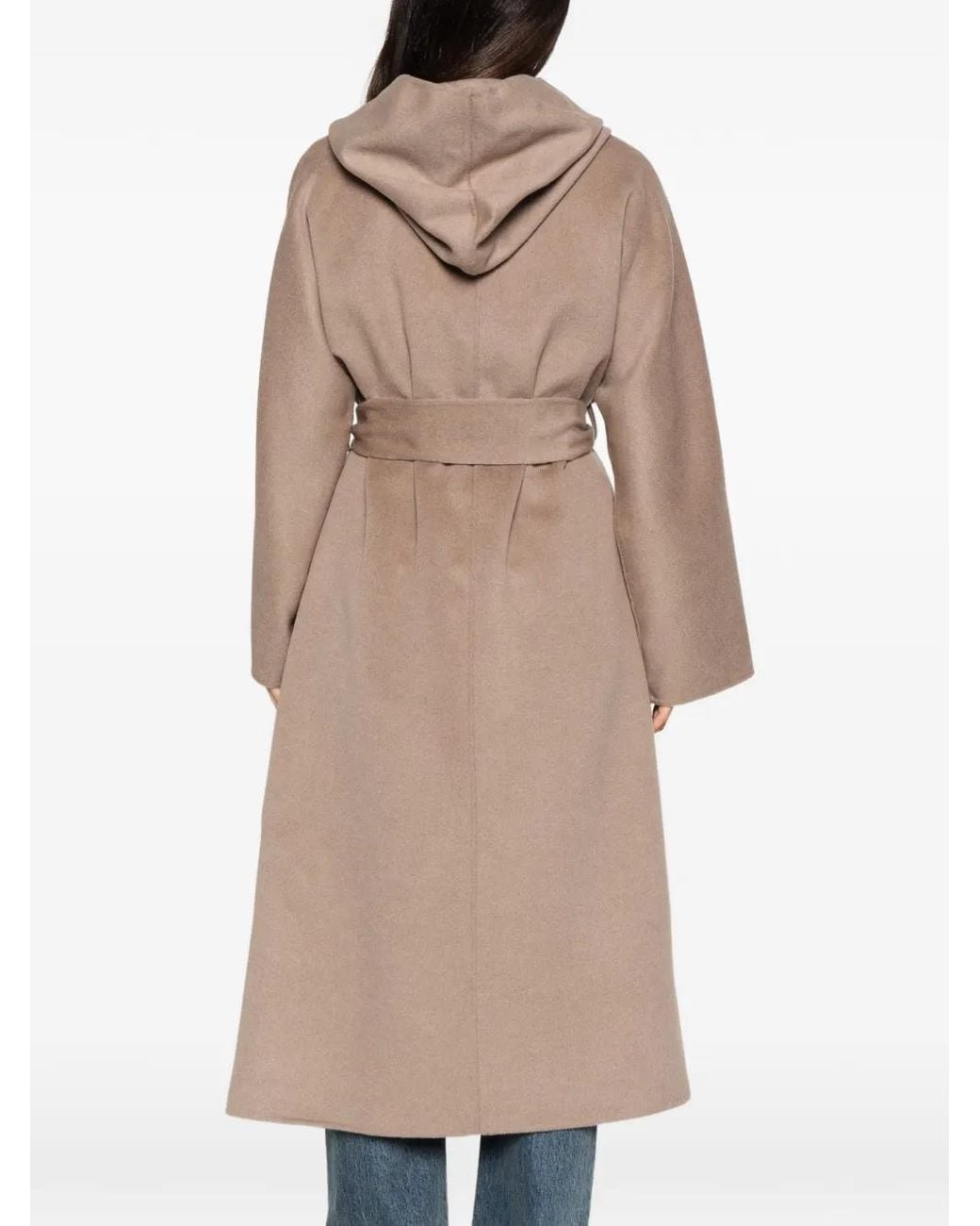 Marella Natural Hooded Belted Coat