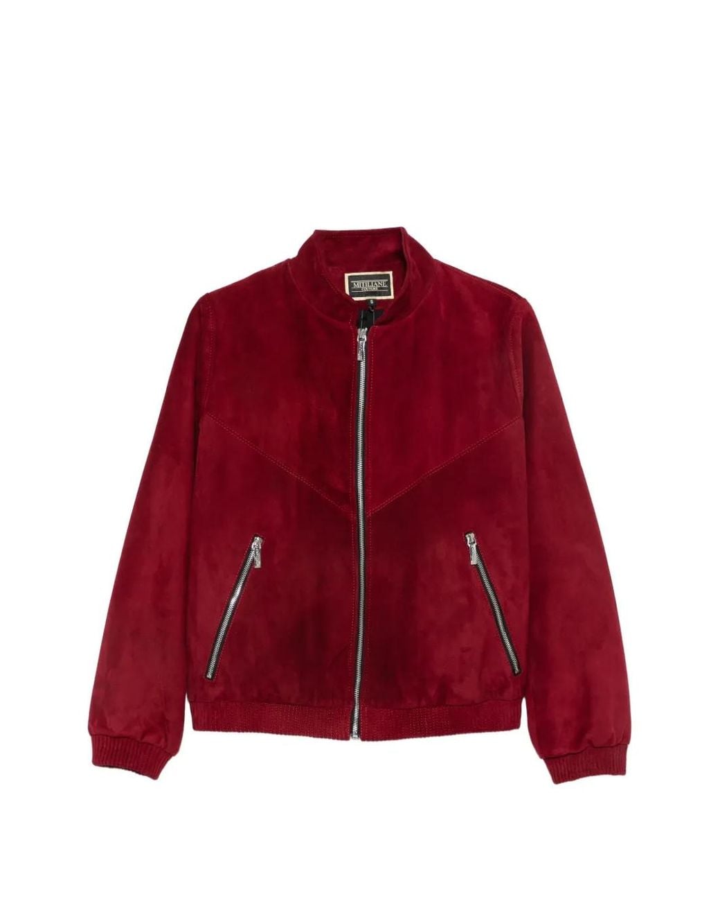 MITILIANE COUTURE Red Suede Zip-Up Jacket