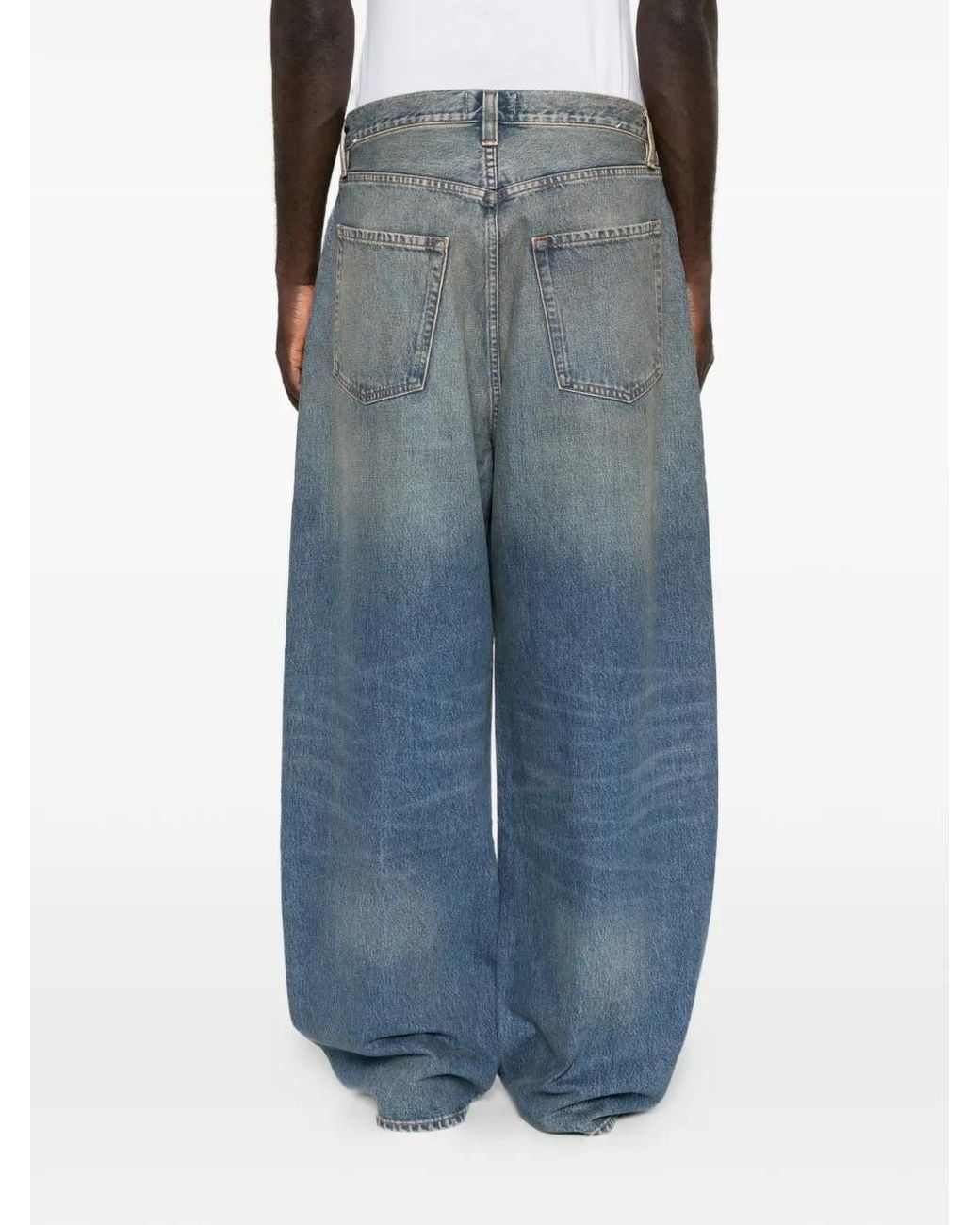 Agolde Blue Bagley Faded-Effect Whiskered Jeans for men