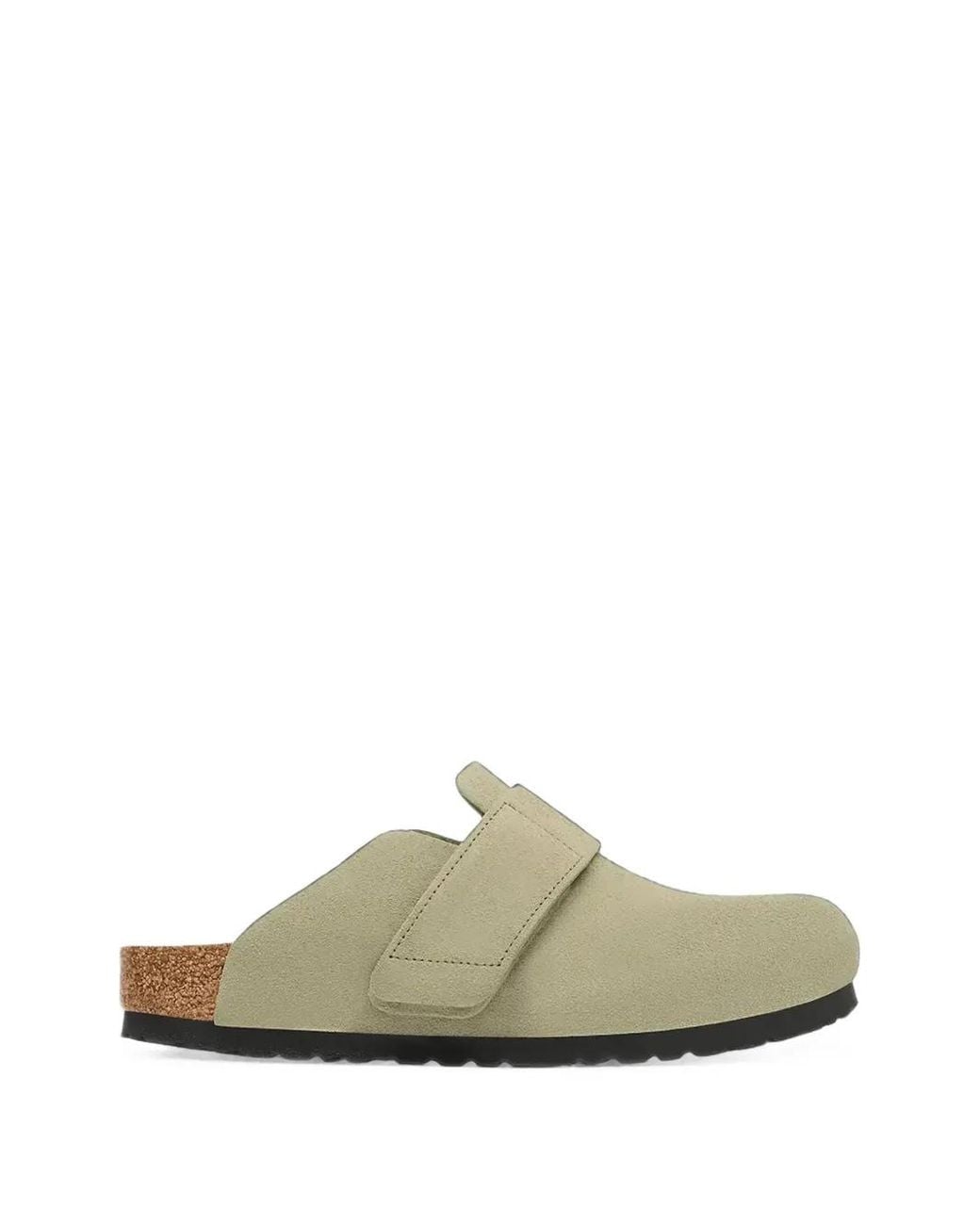 Birkenstock Green Luma Touch-Strap Suede Mules