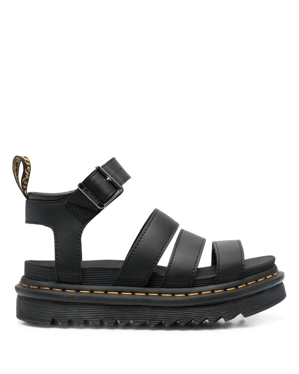 Dr. Martens Black Blaire Hydro Leather Strap Sandals