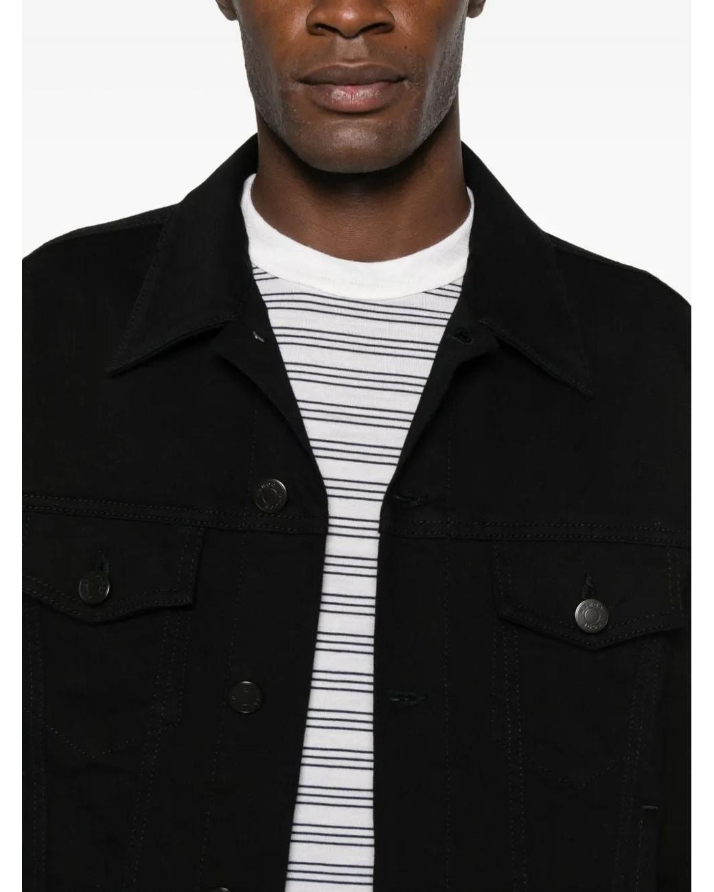 Jacob Cohen Black Point-Collar Jacket for men