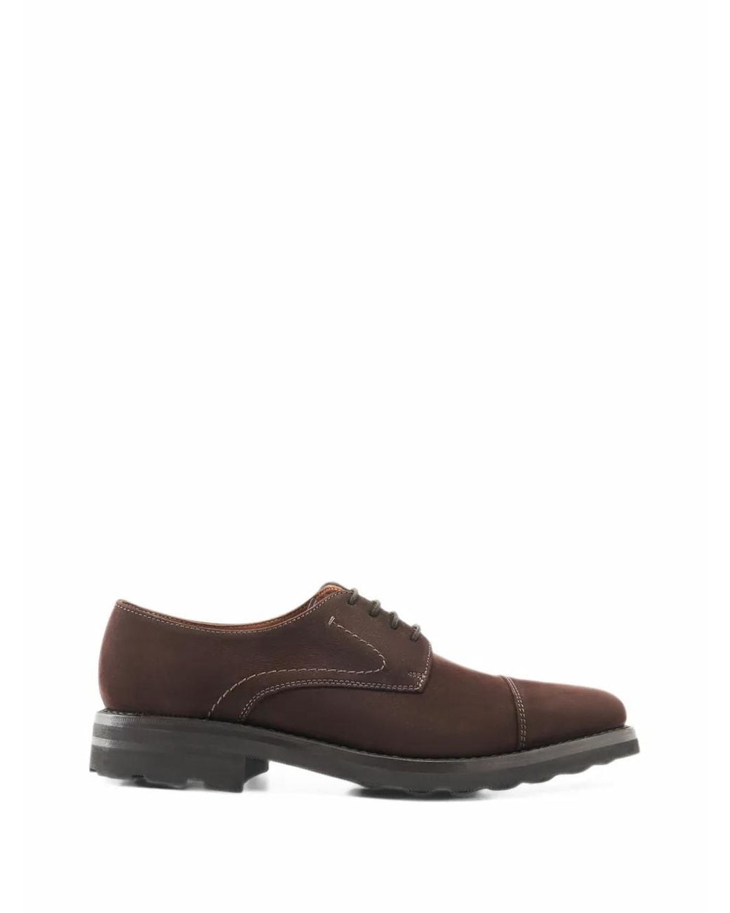 Lottusse Brown Prime Nubuck Derby Shoes for men