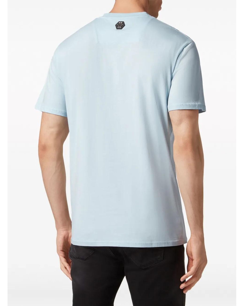 Philipp Plein Blue Bulldogs Cotton T-Shirt for men