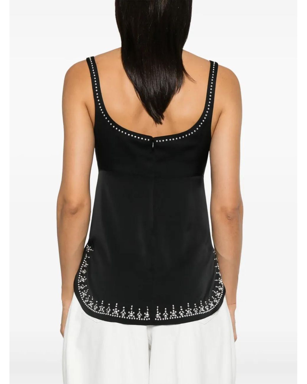 Top Con Borchie di Rabanne in Black