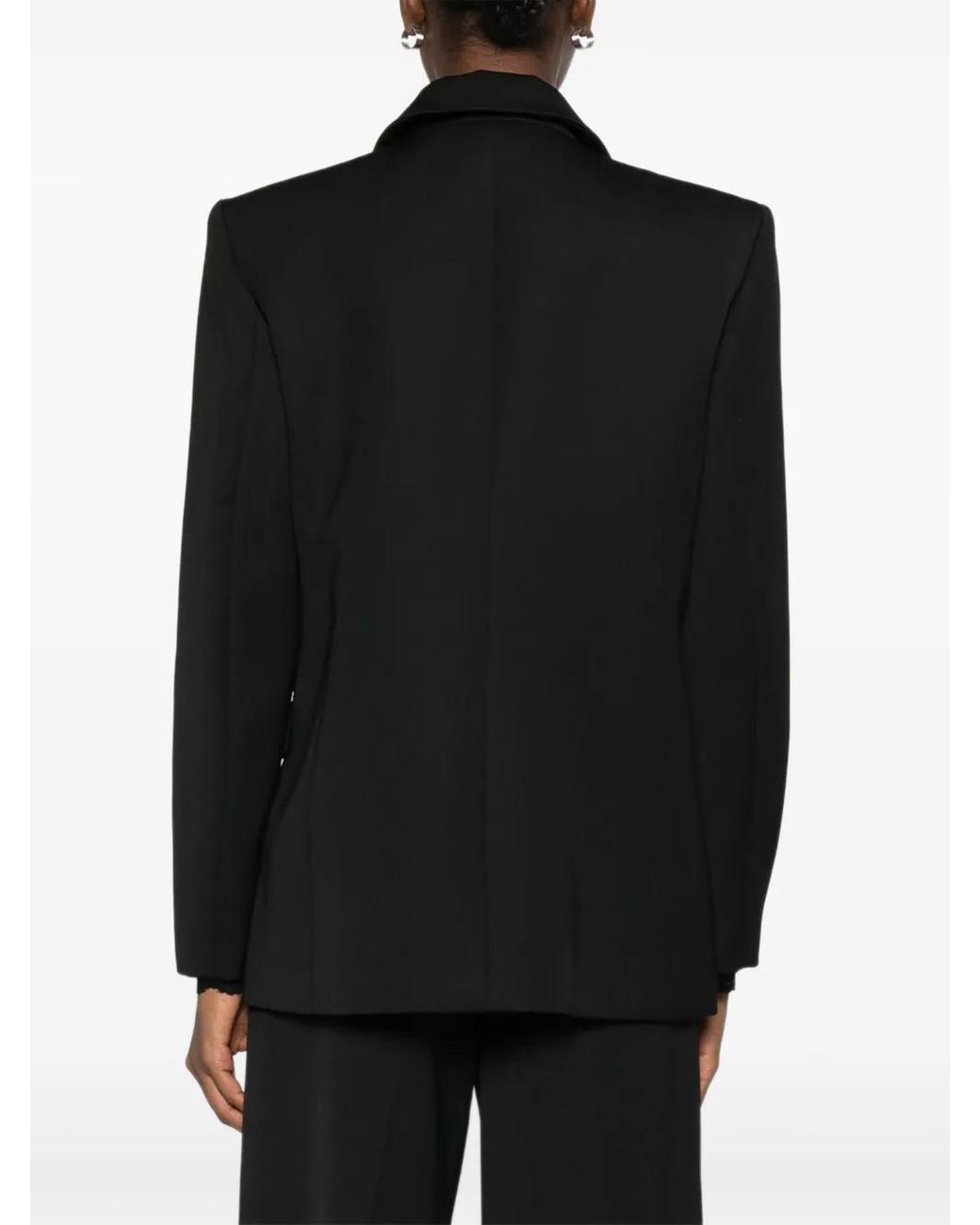 Nissa Black Embellished Double-Breasted Jacket