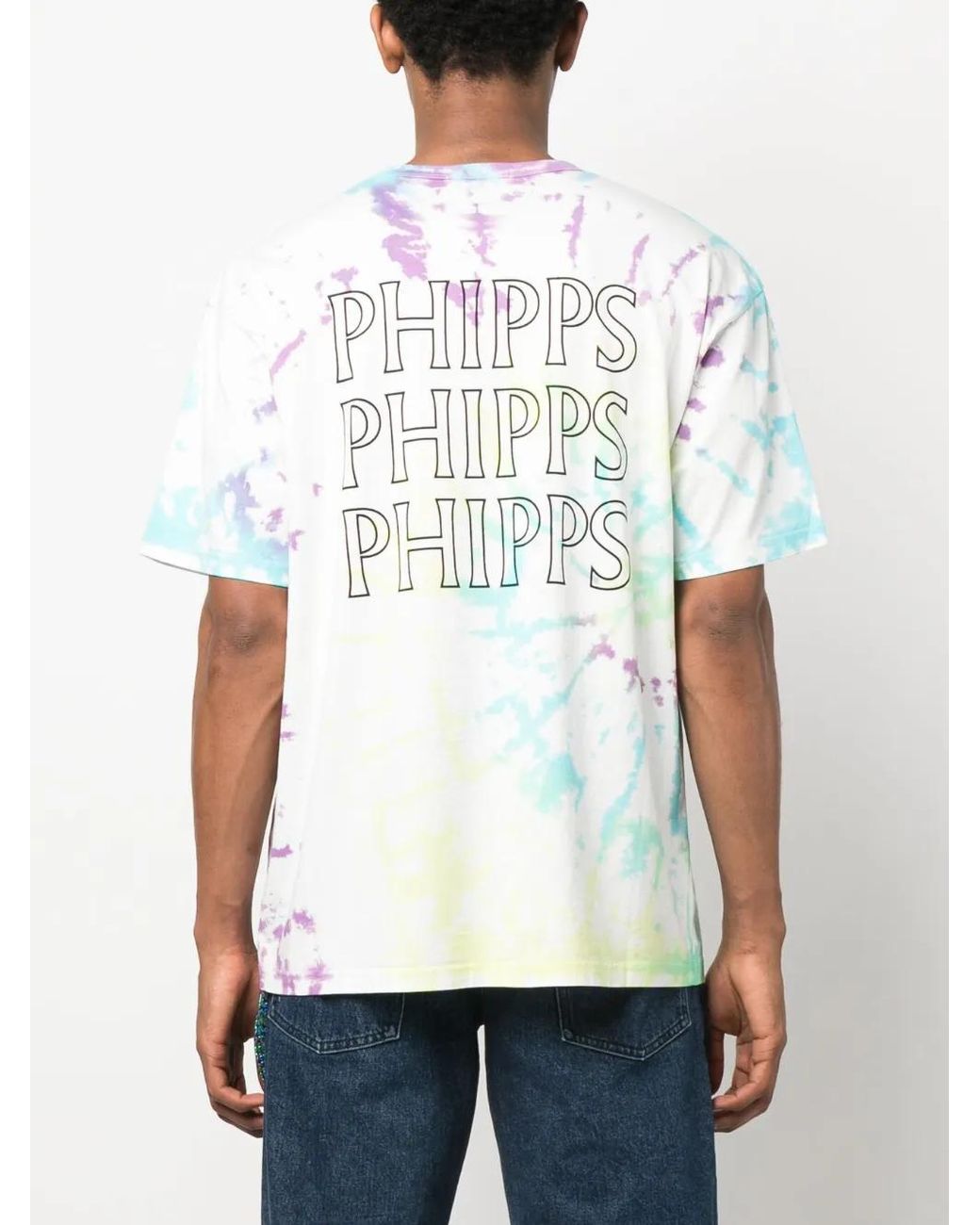 Phipps Gray Tie-Dye Cotton T-Shirt for men
