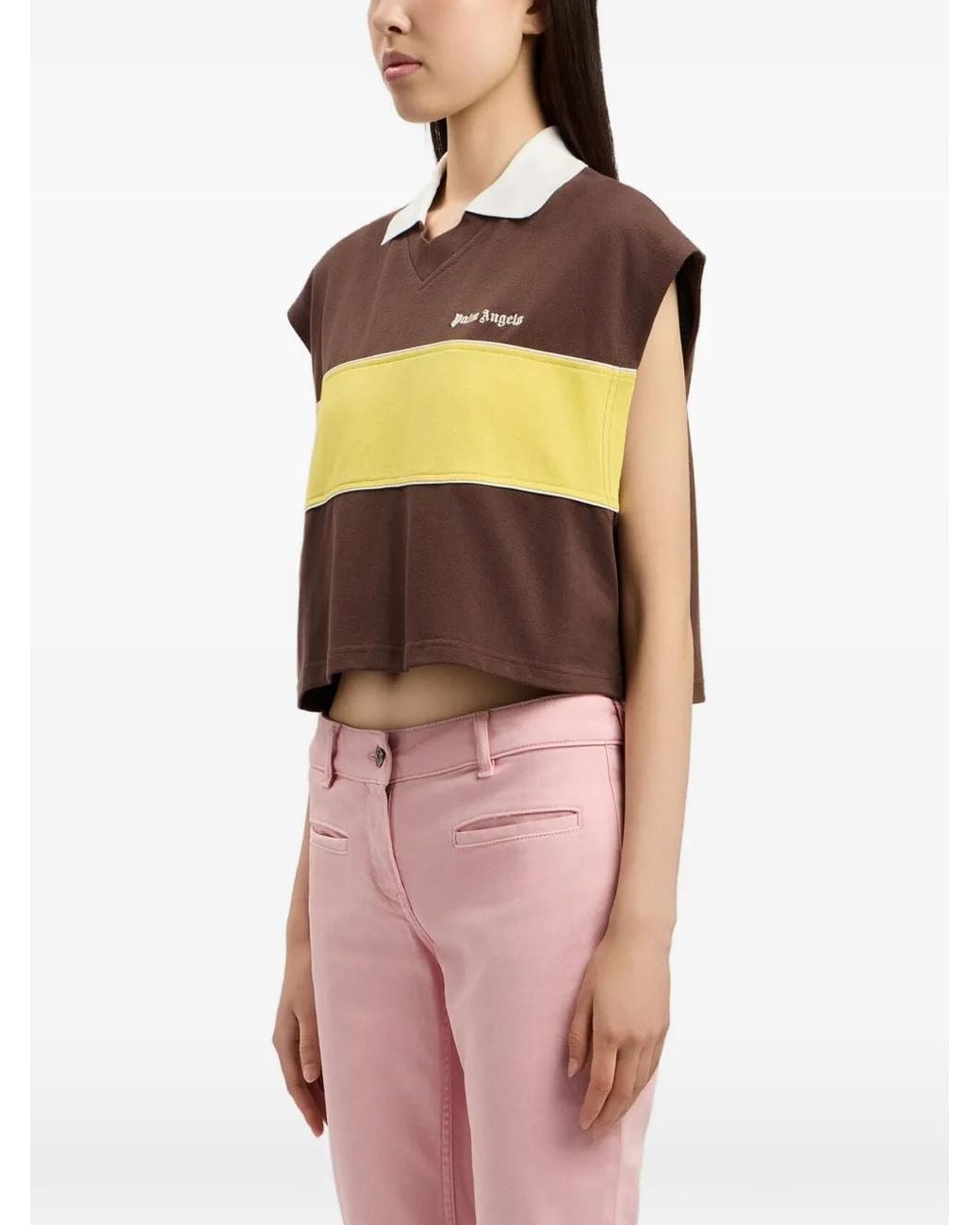 Palm Angels Brown Classic Logo Boxy Polo