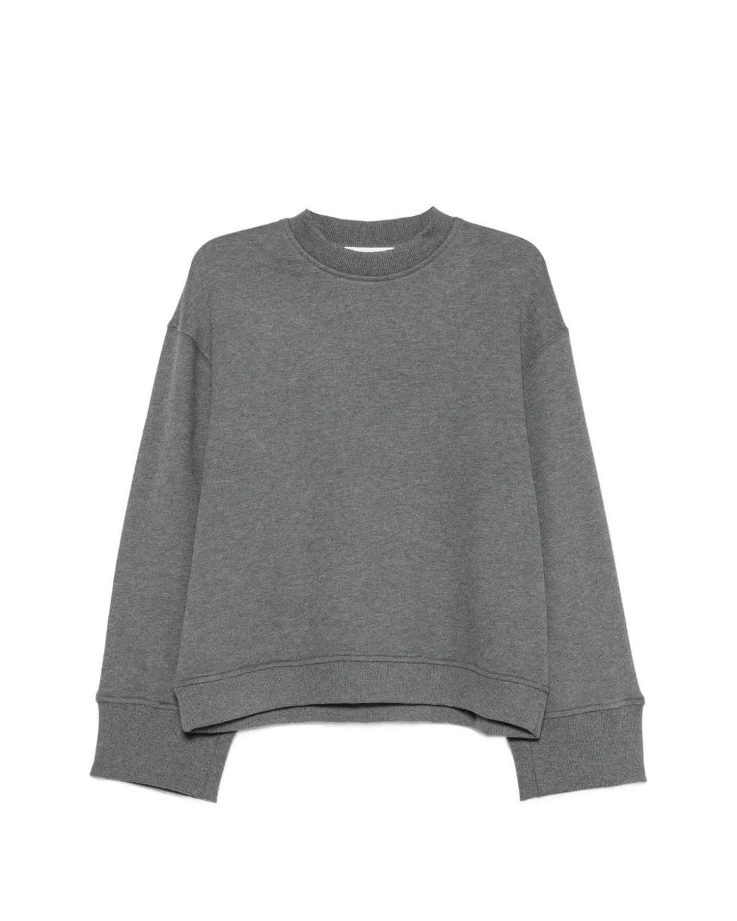 Frankie Shop Gray Talia Crew-Neck Long-Sleeve Sweater