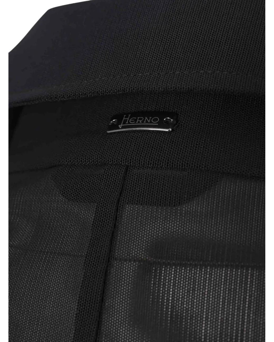 Herno Black Mesh Biker Jacket