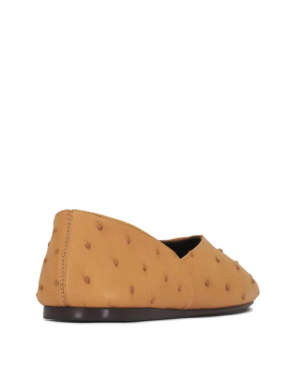 Khaite Brown Jane Ostrich Flat Sandals
