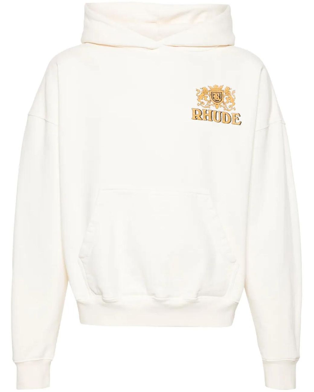 Rhude White Cresta Cigar Cotton Hoodie for men