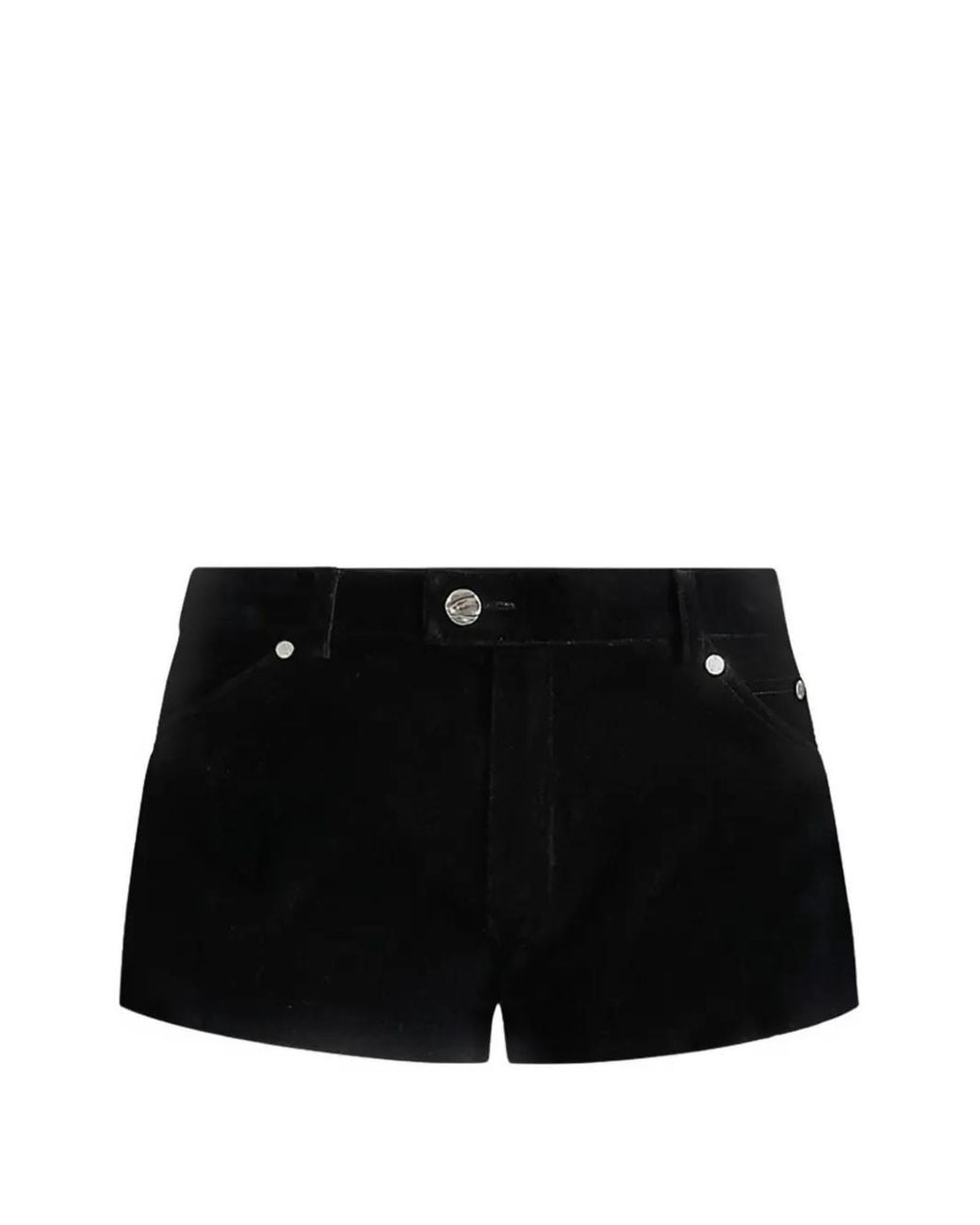 Manière De Voir Black Samia Velvet Patent Mini Shorts