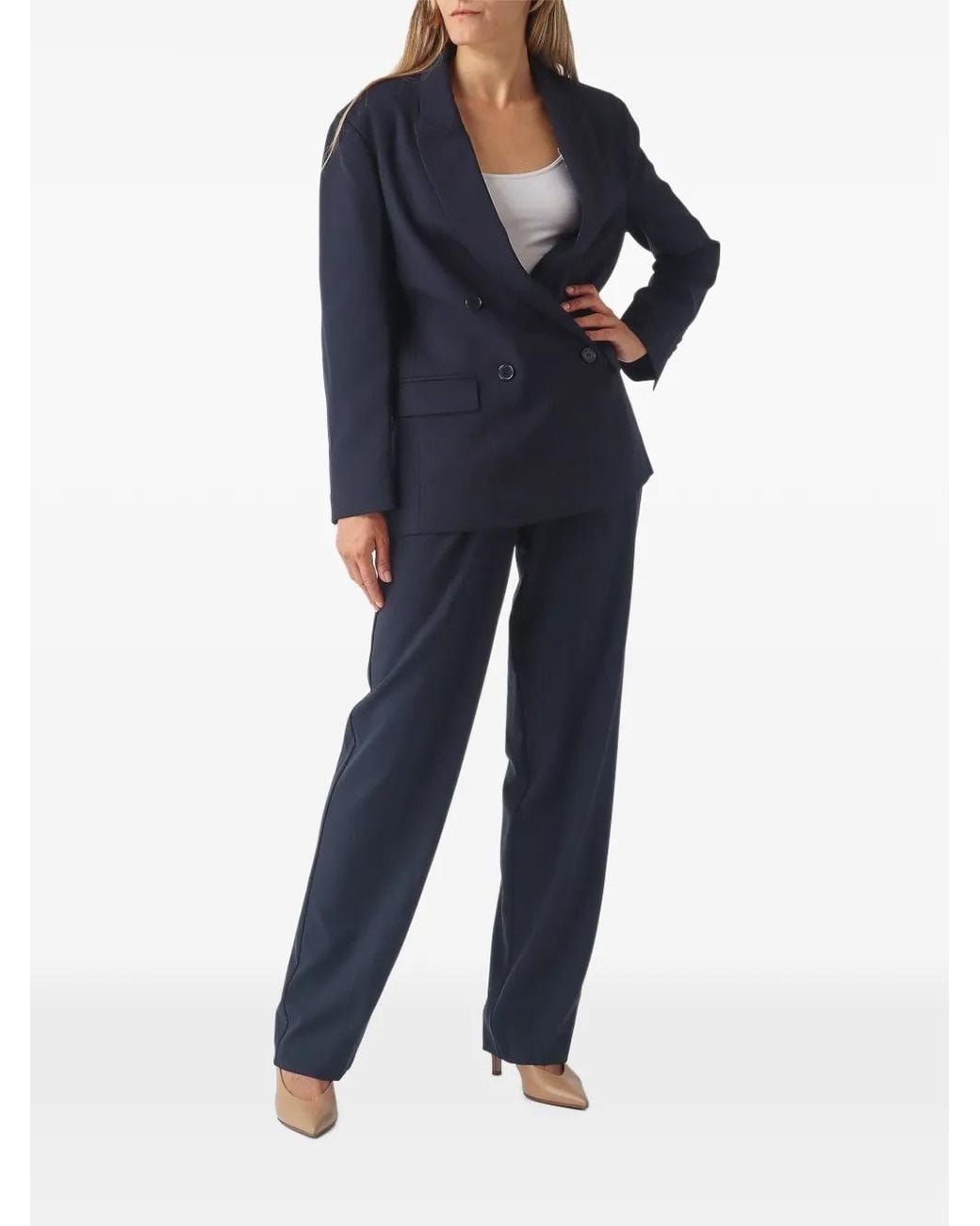 Twinset Blue Double-Breasted Blazer