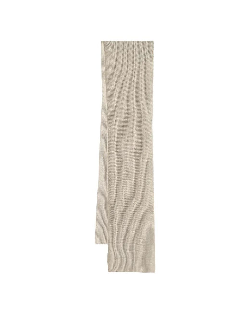 Pinko White Ribbed Cashmere- And Wool-Blend Scarf
