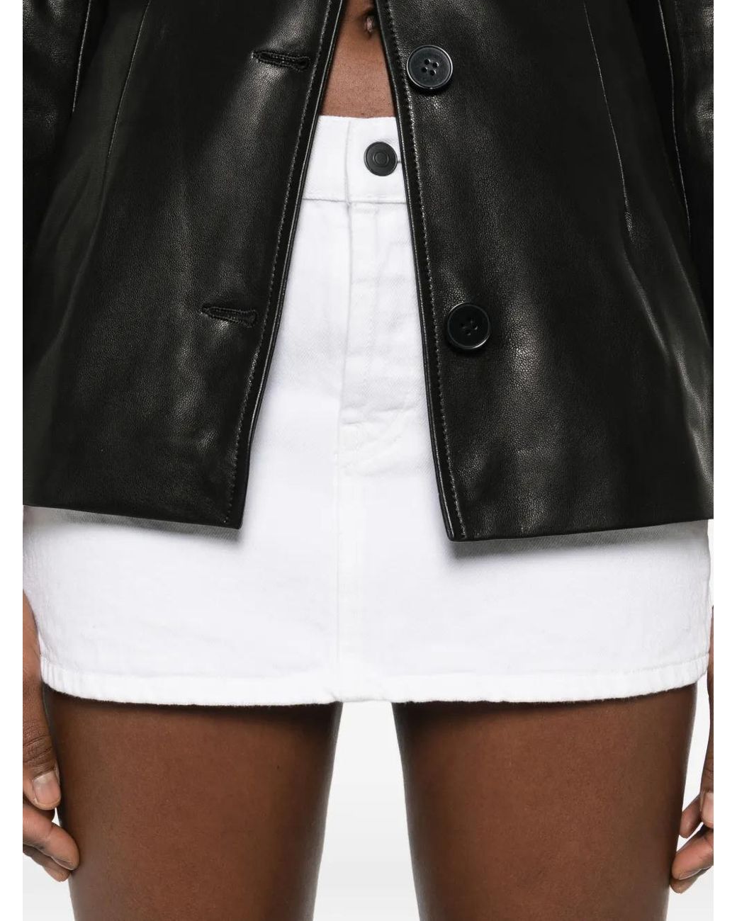 Wardrobe NYC White Denim Micro Mini Skirt
