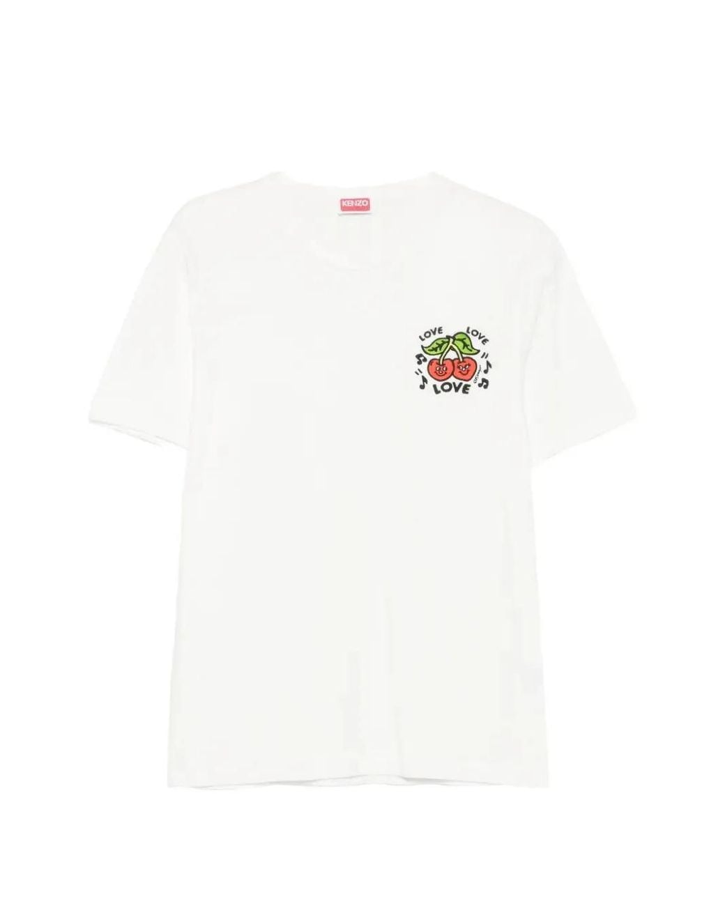 KENZO White Cherry Patch T-Shirt for men