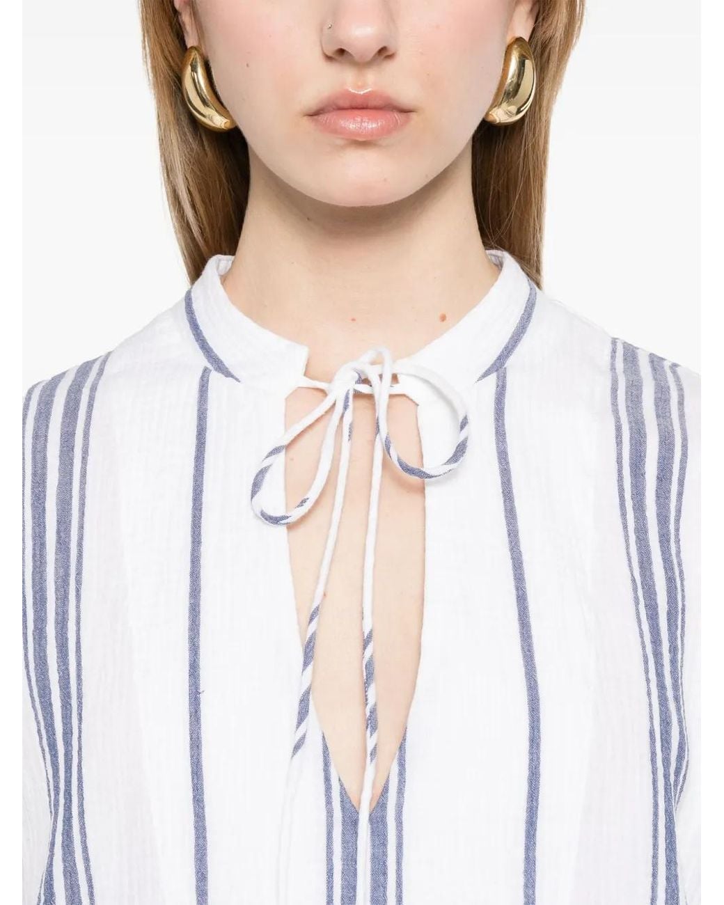 Matteau White Fisherman Popover Blouse