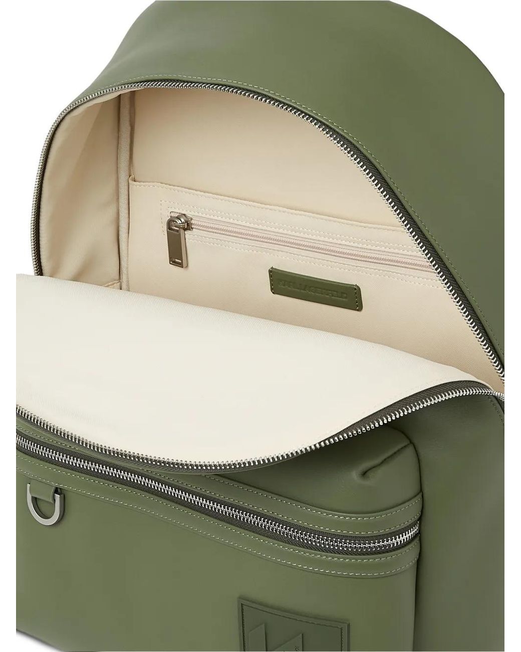 Karl Lagerfeld Green Logo-Patch Backpack for men