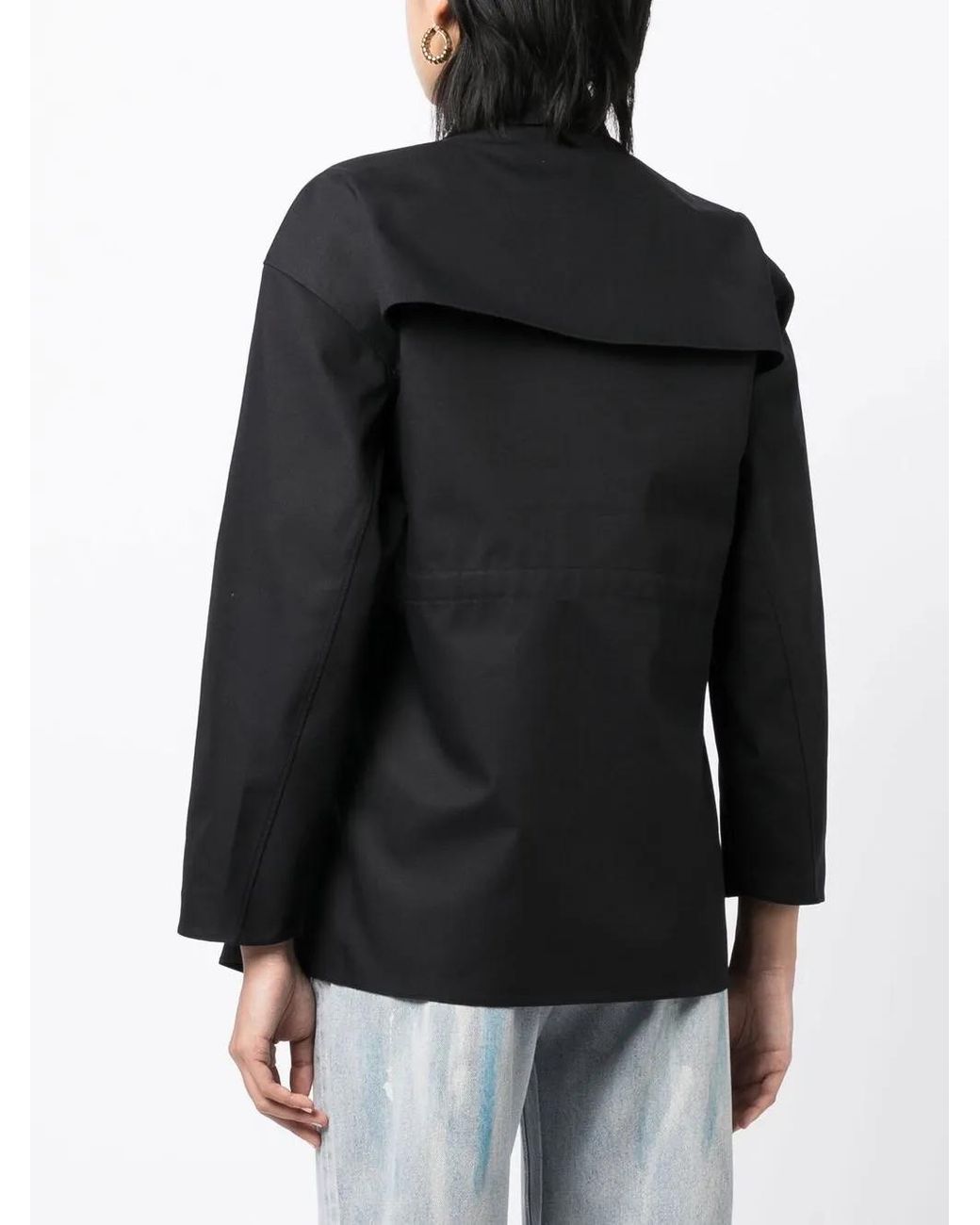 JNBY Black Asymmetrical Layered Tie-Waist Jacket