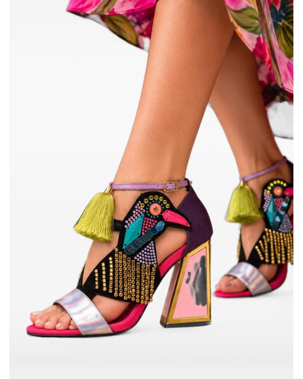 Kat Maconie White Aya Bird-Embellishment Sandals