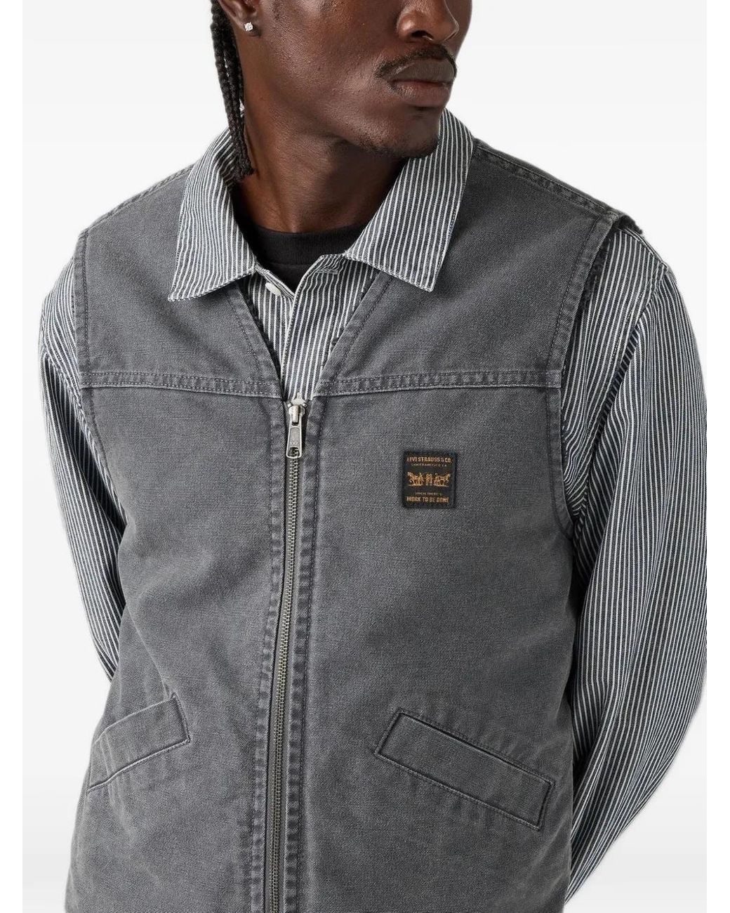Levi's Black Saratoga Zip-Up Vest for men