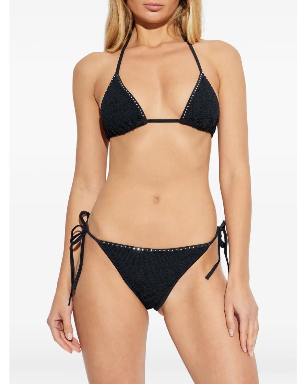Hunza G White Gina Swarovski Crinkle Bikini