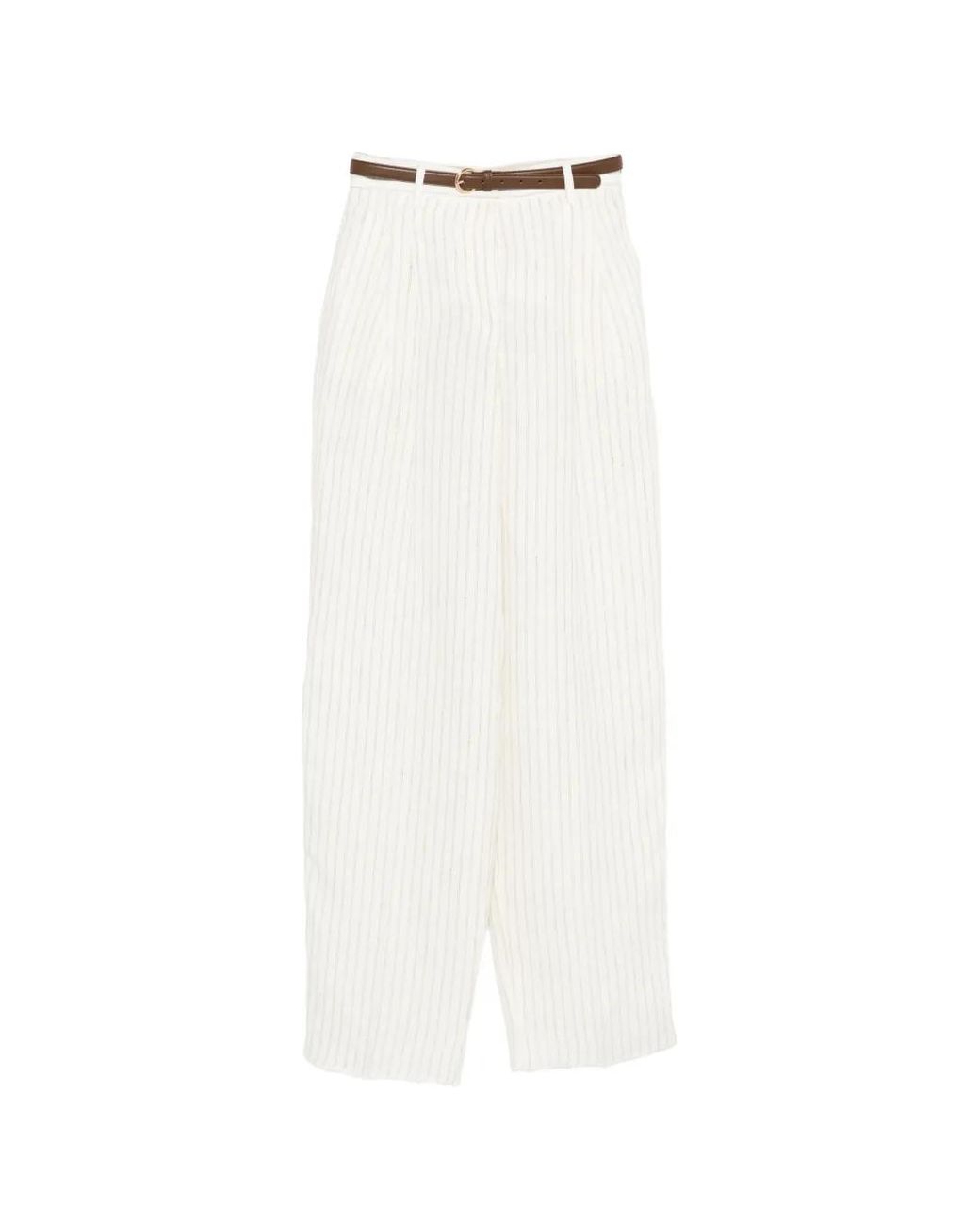 Max Mara White Linen Trousers