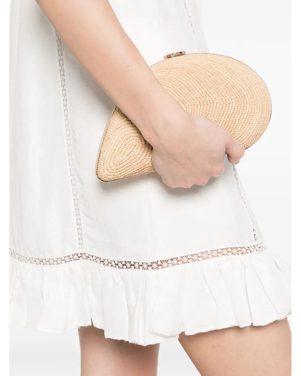 Maje White Embroidered Linen-Blend Dress