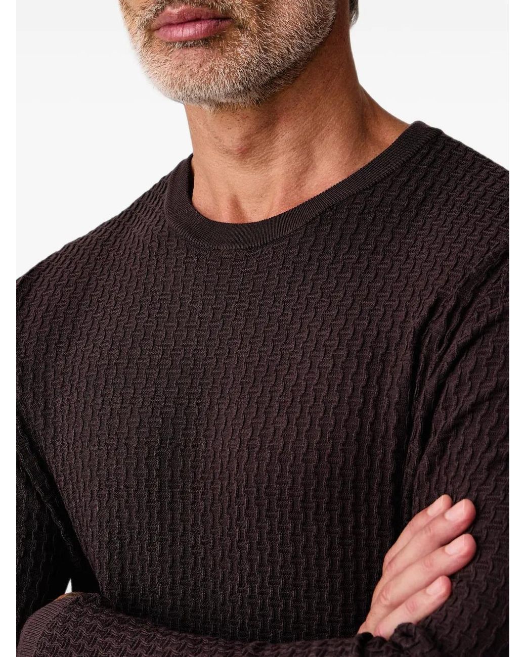 ARMANI EXCHANGE Black Long-Sleeves Sweater for men