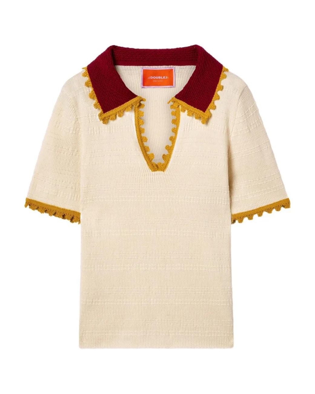 LaDoubleJ White Picket Polo Top