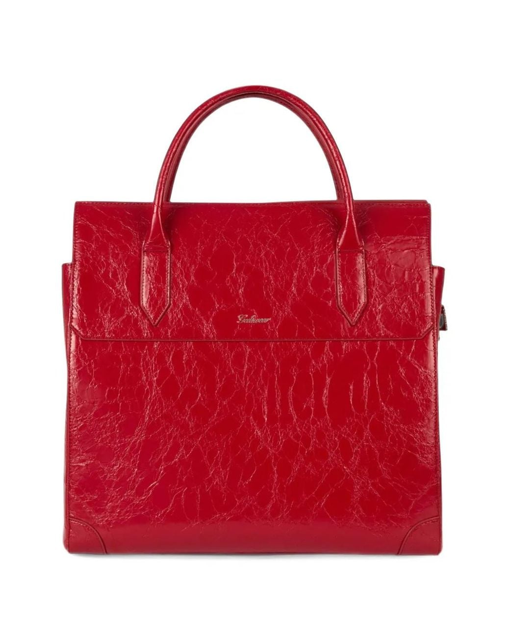 Gcds Red Big Crocodile-Effect Tote Bag