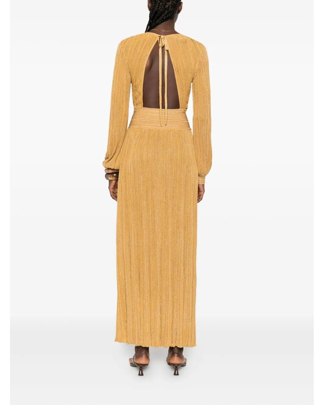 Antonino Valenti Metallic Maxikleid mit V-Ausschnitt