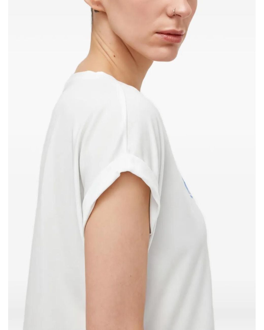 Mammut White Graphic-Print Rolled-Sleeve T-Shirt