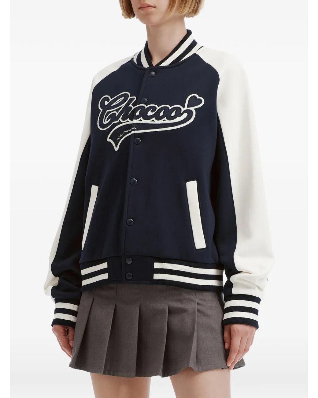 Chocoolate Blue Logo-Embroidered Colour-Block Sweatshirt