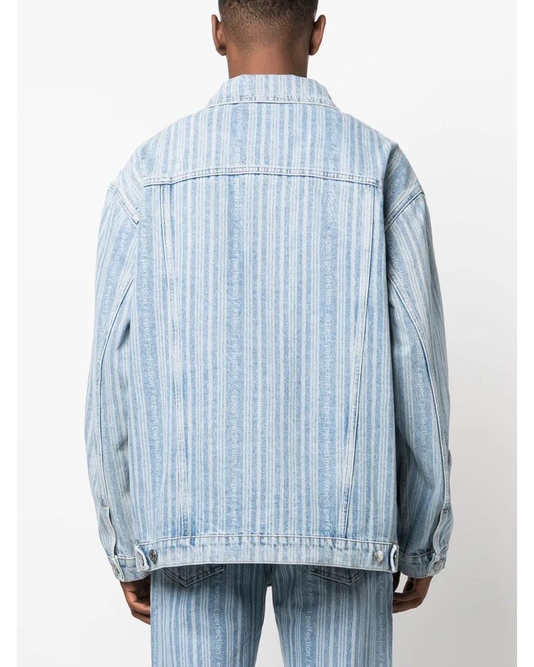 Martine Rose Blue Striped Denim Jacket for men