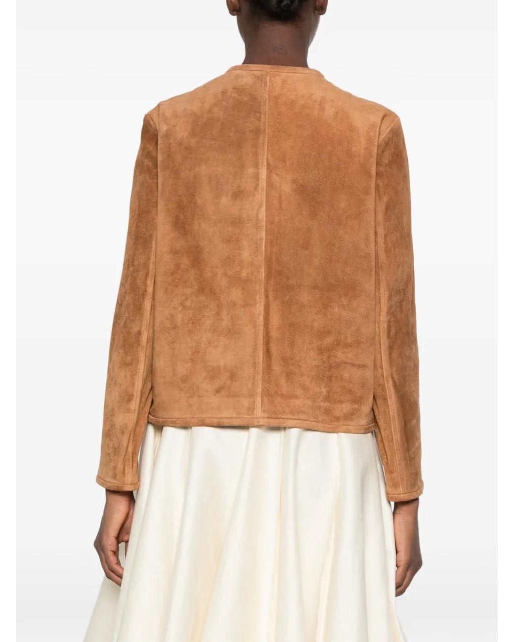 Arma Brown Button-Up Suede Jacket