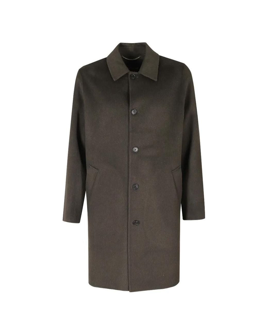 Department 5 Gray Spread-Collar Single-Breasted Coat for men