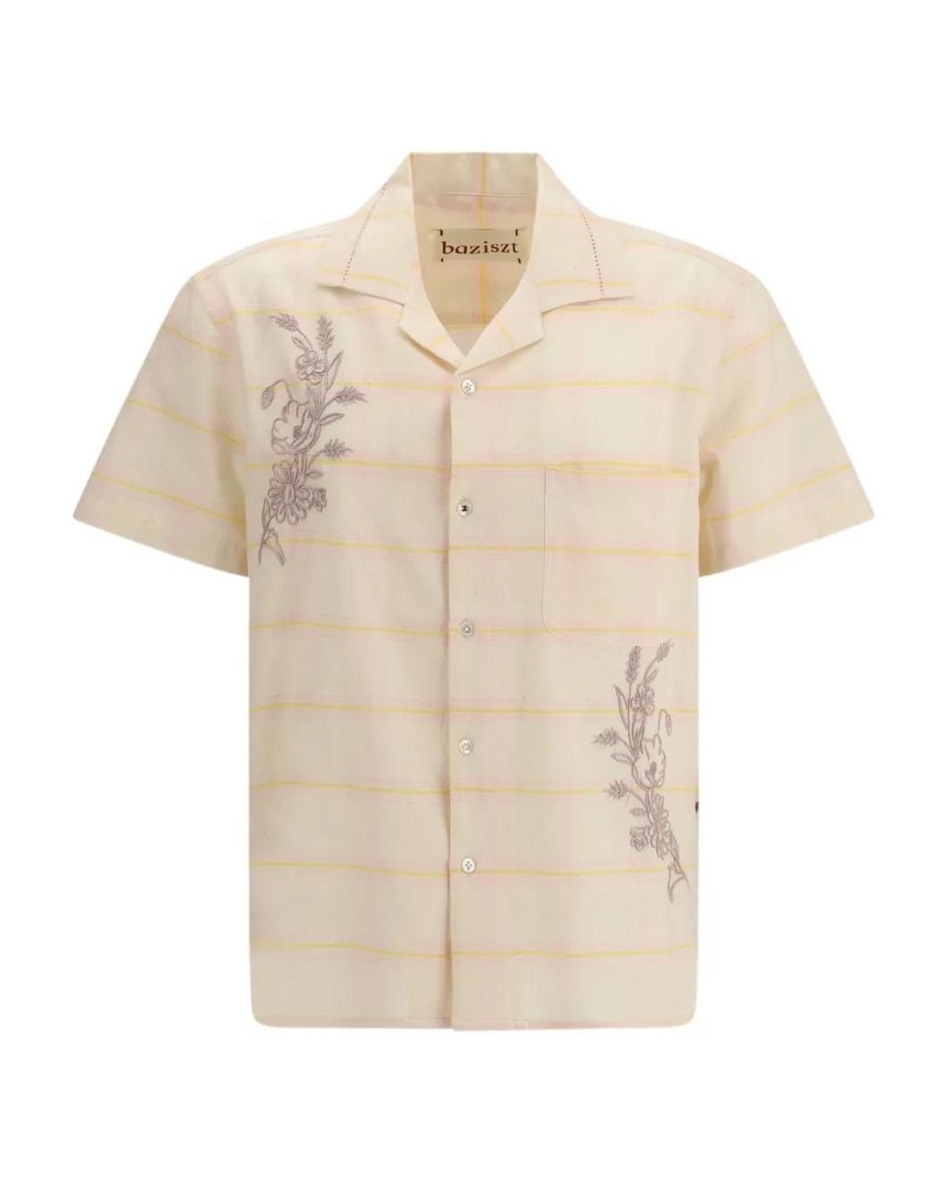 BAZISZT Natural Provence Embroidered Shirt for men