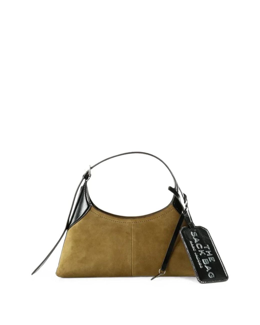 Marc Jacobs Green The Belted Suede Sack Small Bag "Hazelnut"