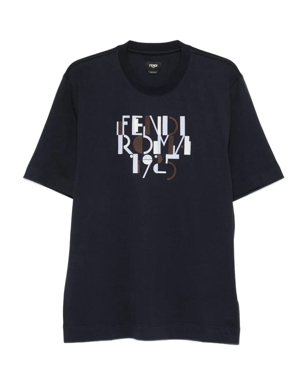 Fendi Black Roma 1925-Graphic T-Shirt for men
