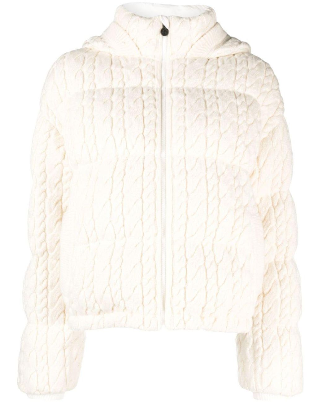 新品未使用★MISTREASS Cable Knit Padded Jacket Miu Miu Cable-Knit Padded Jacket - Pink | Editorialist