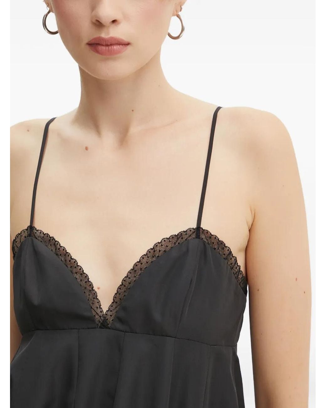 Moschino Black Lace-Detail Midi Dress