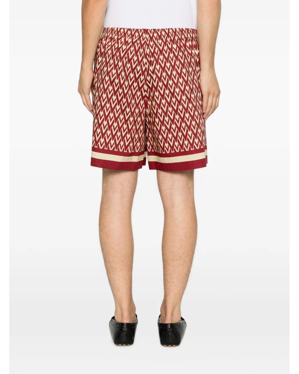 Valentino Garavani White Toute La V-Print Bermuda Shorts for men